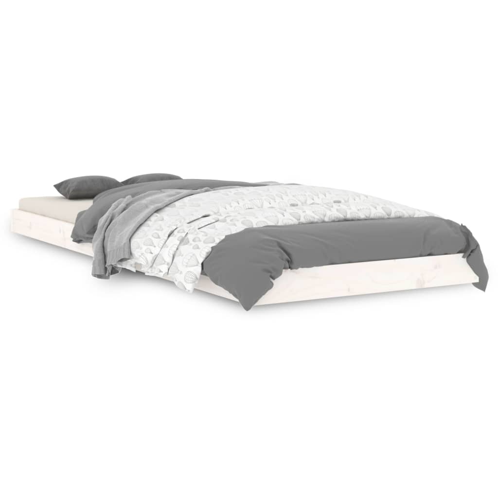 sengeramme 75x190 cm Small Single massivt fyrretræ hvid