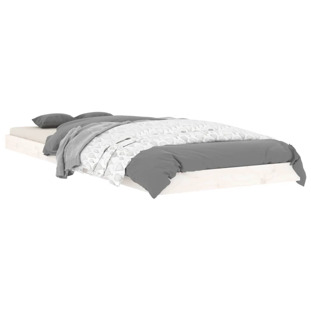 sengeramme 75x190 cm Small Single massivt fyrretræ hvid
