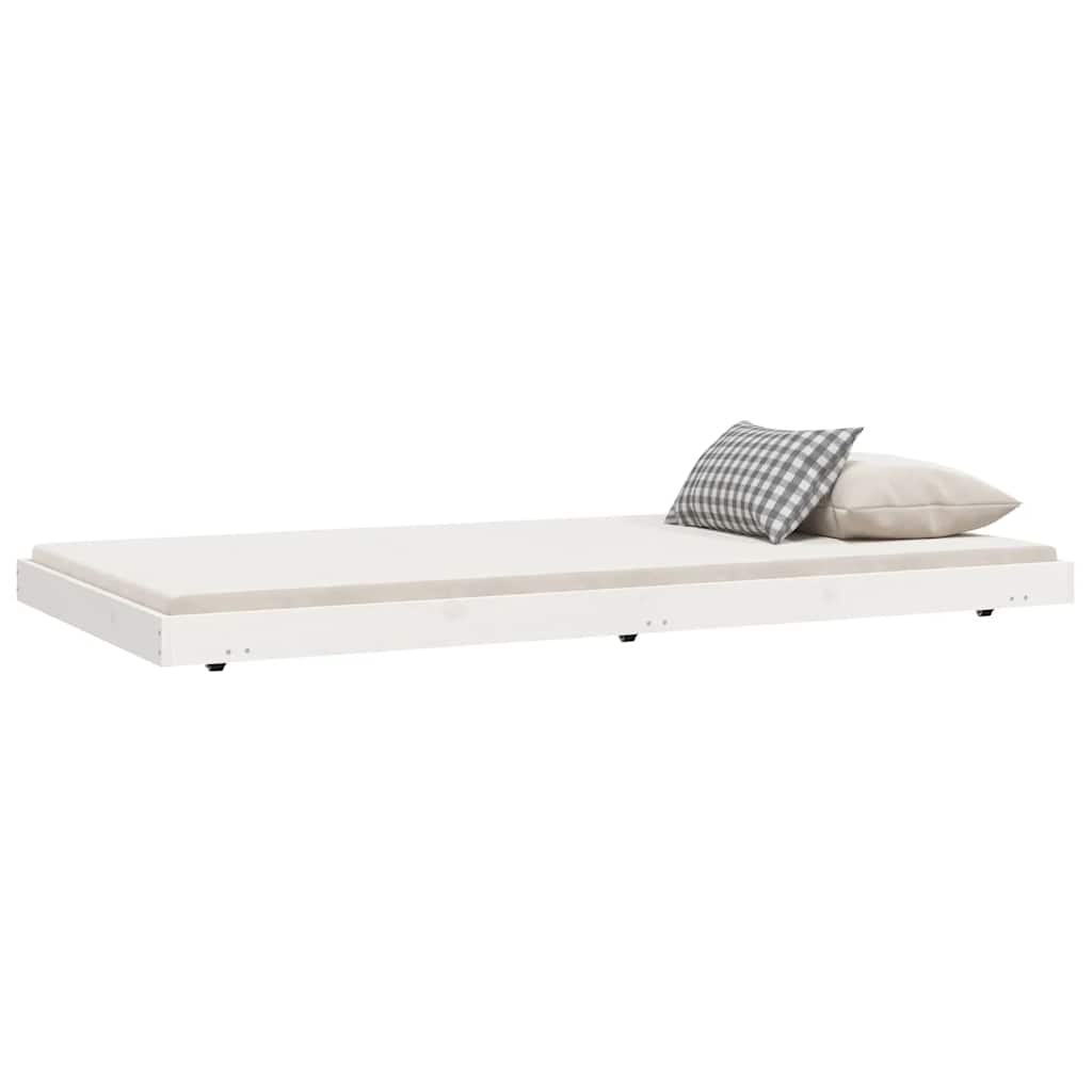 sengeramme uden madras 100x200 cm massivt fyrretræ hvid