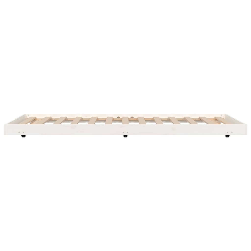 sengeramme uden madras 100x200 cm massivt fyrretræ hvid