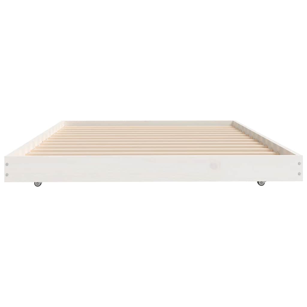 sengeramme uden madras 100x200 cm massivt fyrretræ hvid