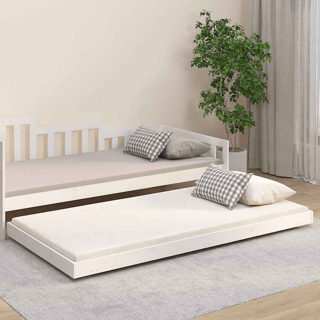 sengeramme uden madras 100x200 cm massivt fyrretræ hvid