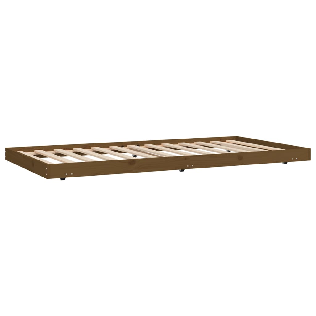 sengeramme 100x200 cm massivt fyrretræ gyldenbrun