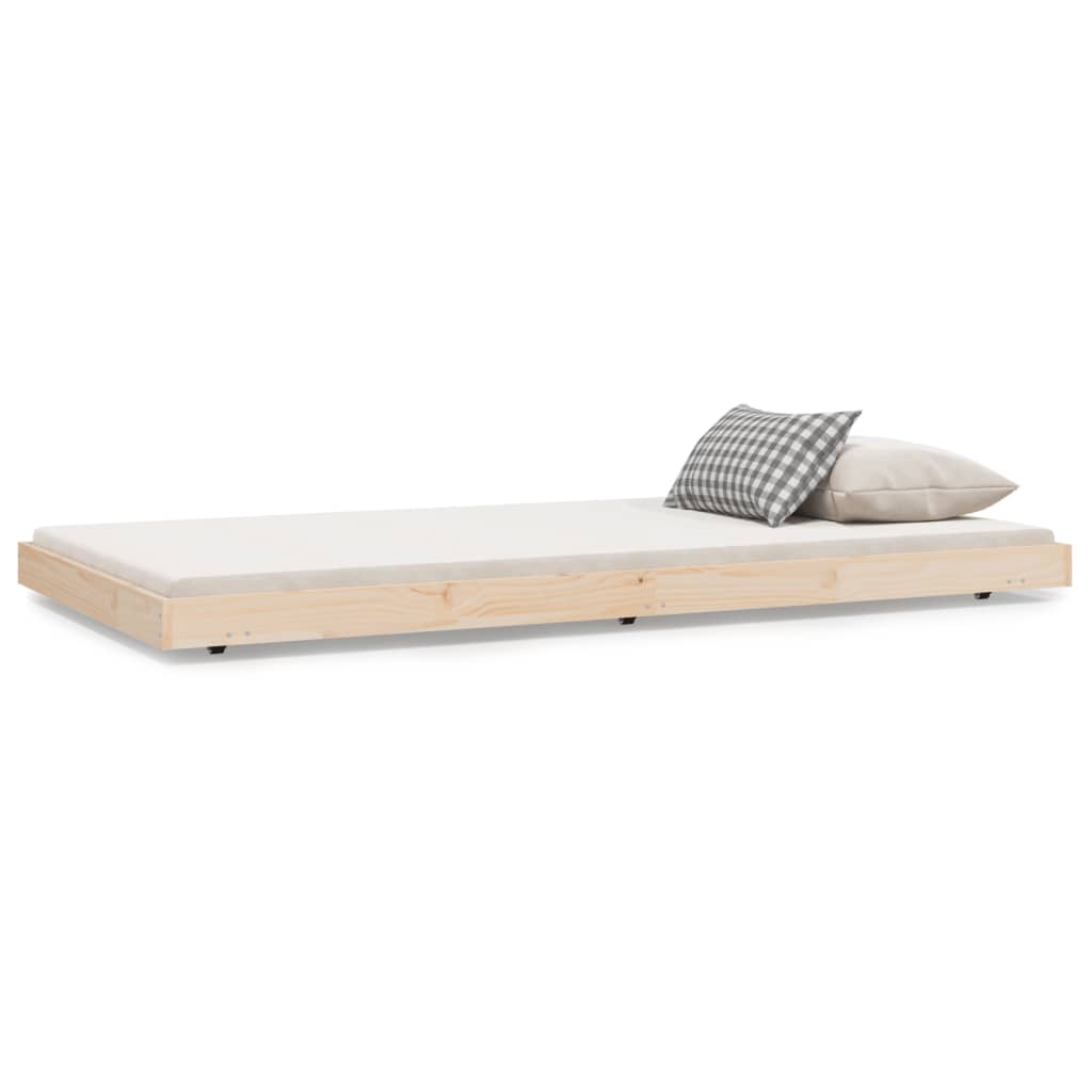 sengeramme uden madras 90x200 cm massivt fyrretræ
