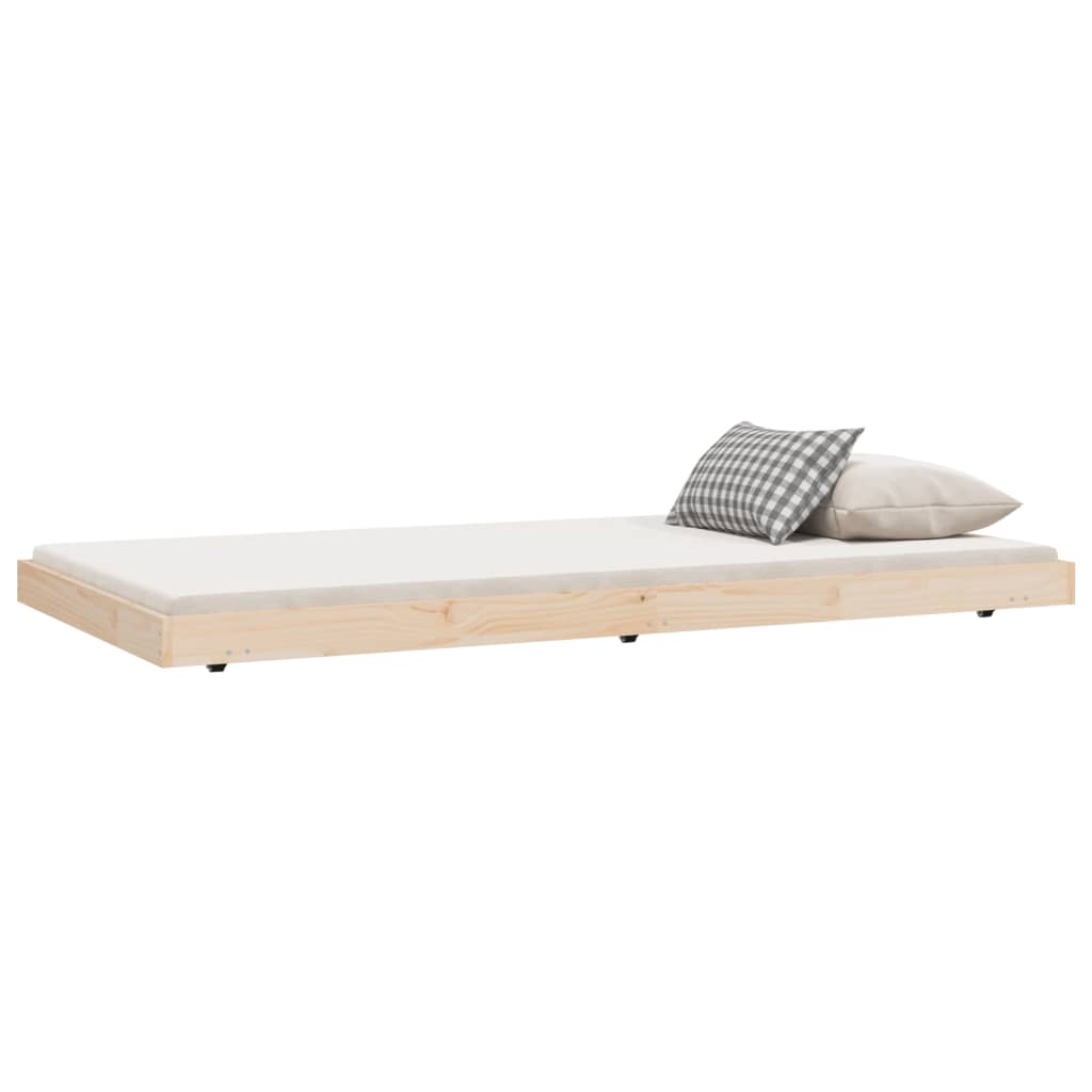 sengeramme uden madras 90x200 cm massivt fyrretræ
