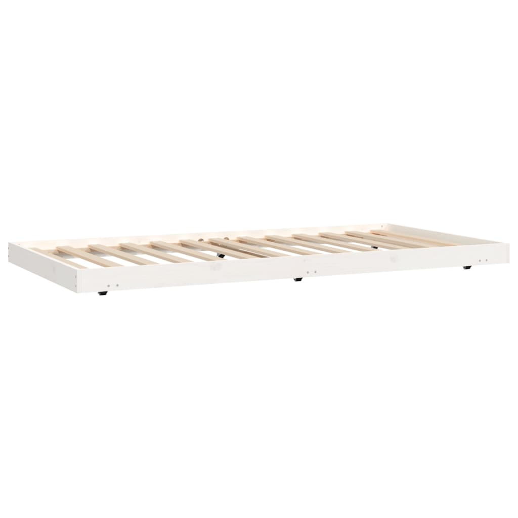 sengeramme uden madras 90x200 cm massivt fyrretræ hvid