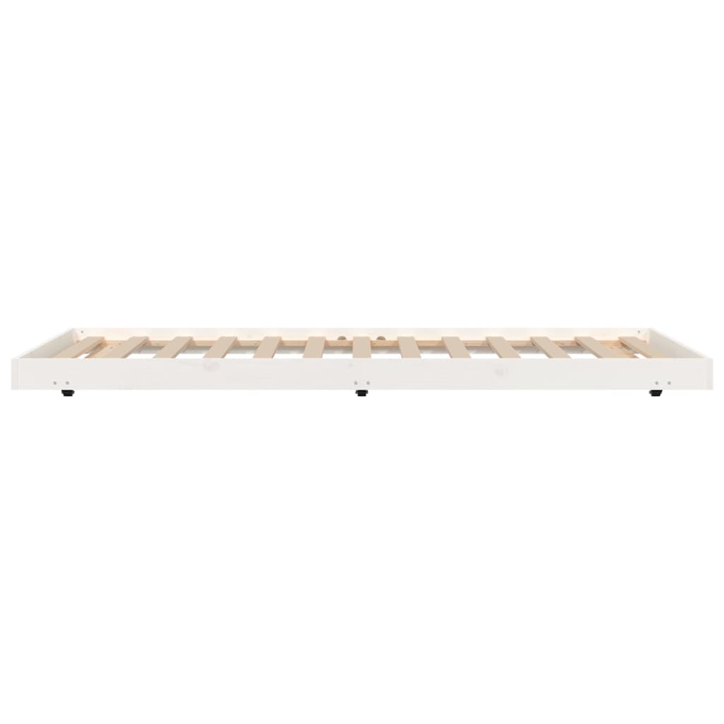 sengeramme uden madras 90x200 cm massivt fyrretræ hvid