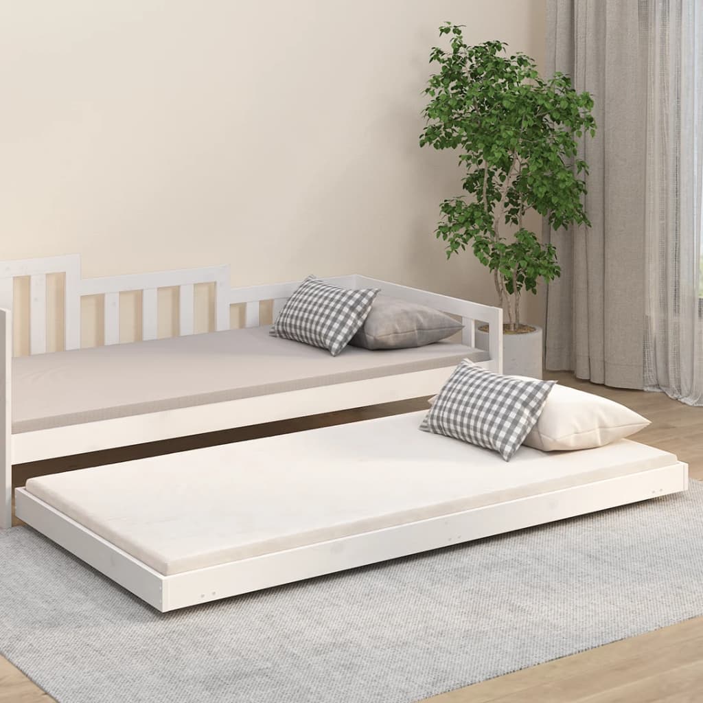 sengeramme uden madras 90x200 cm massivt fyrretræ hvid