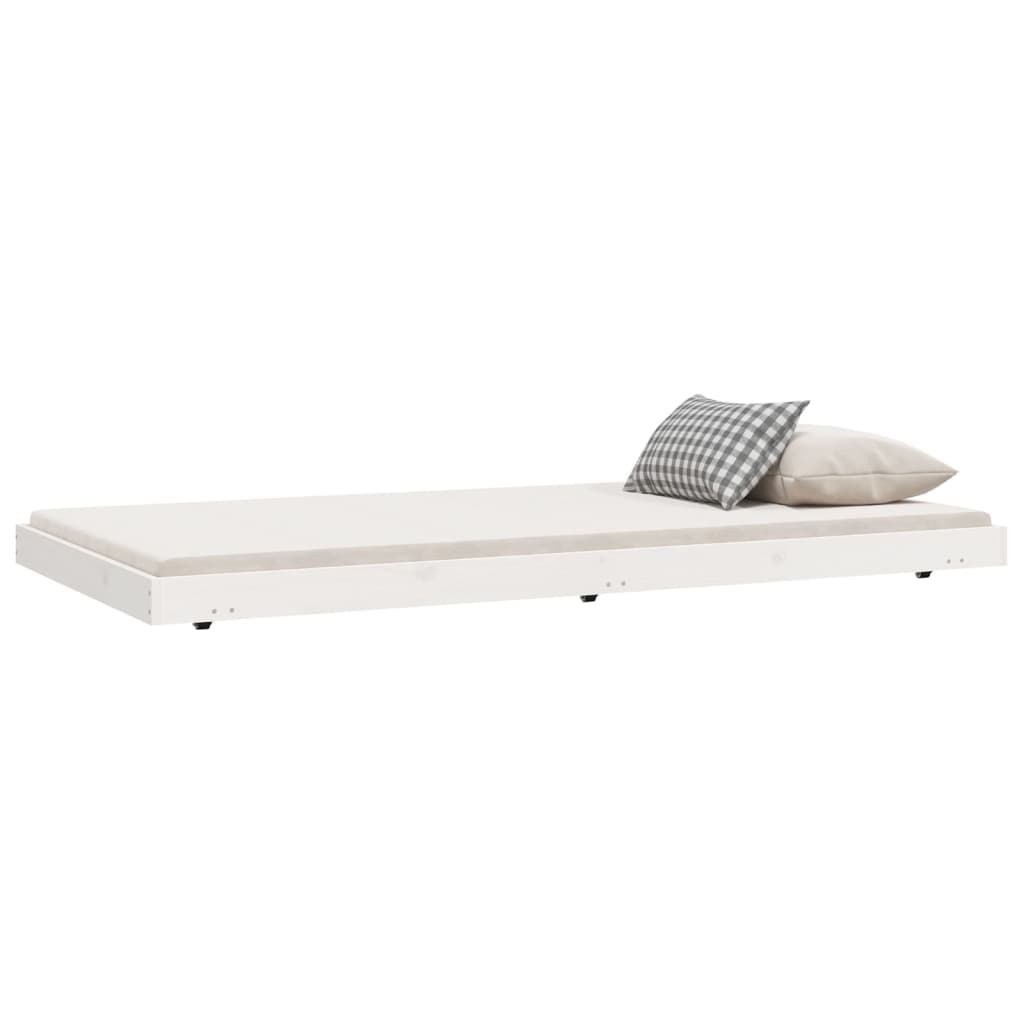 sengeramme uden madras 80x200 cm massivt fyrretræ hvid