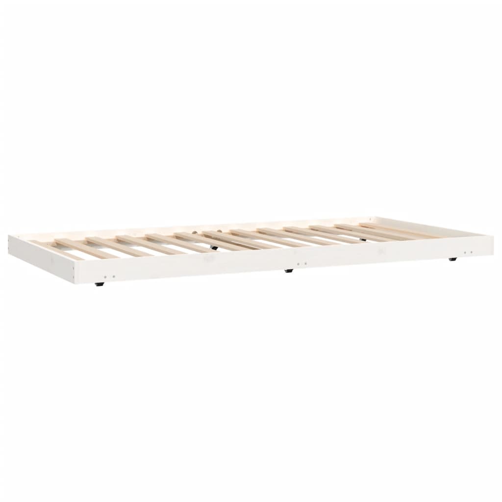 sengeramme uden madras 80x200 cm massivt fyrretræ hvid