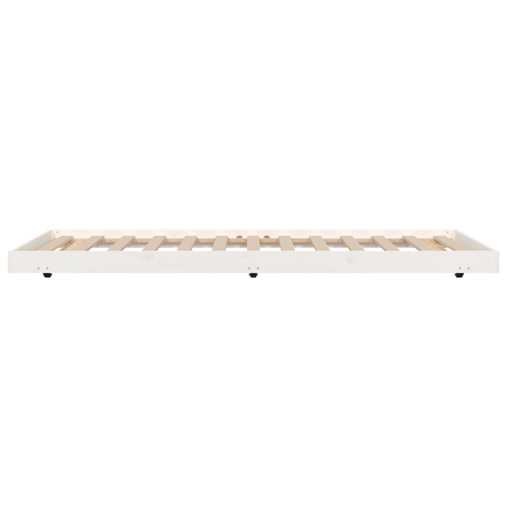 sengeramme uden madras 80x200 cm massivt fyrretræ hvid