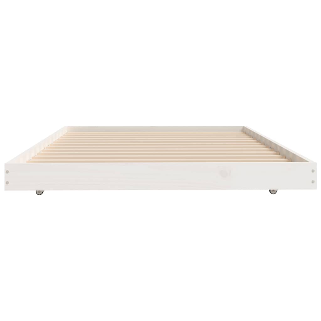 sengeramme uden madras 80x200 cm massivt fyrretræ hvid