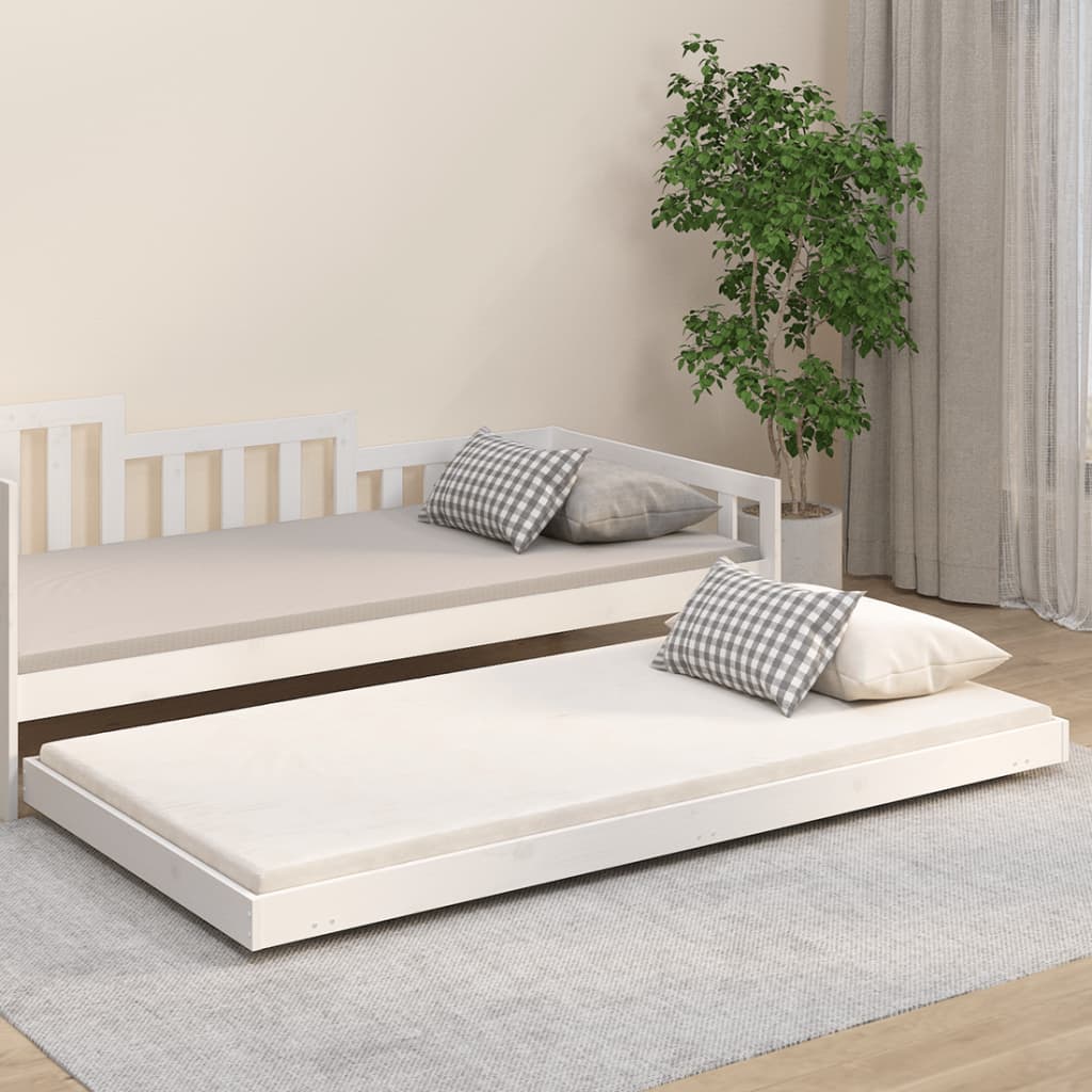 sengeramme uden madras 80x200 cm massivt fyrretræ hvid