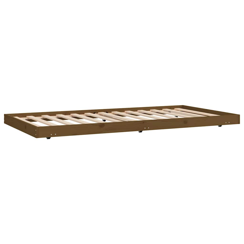 sengestel 80x200 cm massivt fyrretræ gyldenbrun