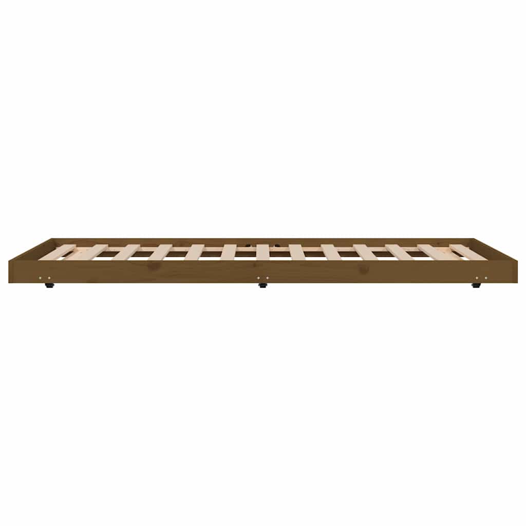 sengestel 80x200 cm massivt fyrretræ gyldenbrun