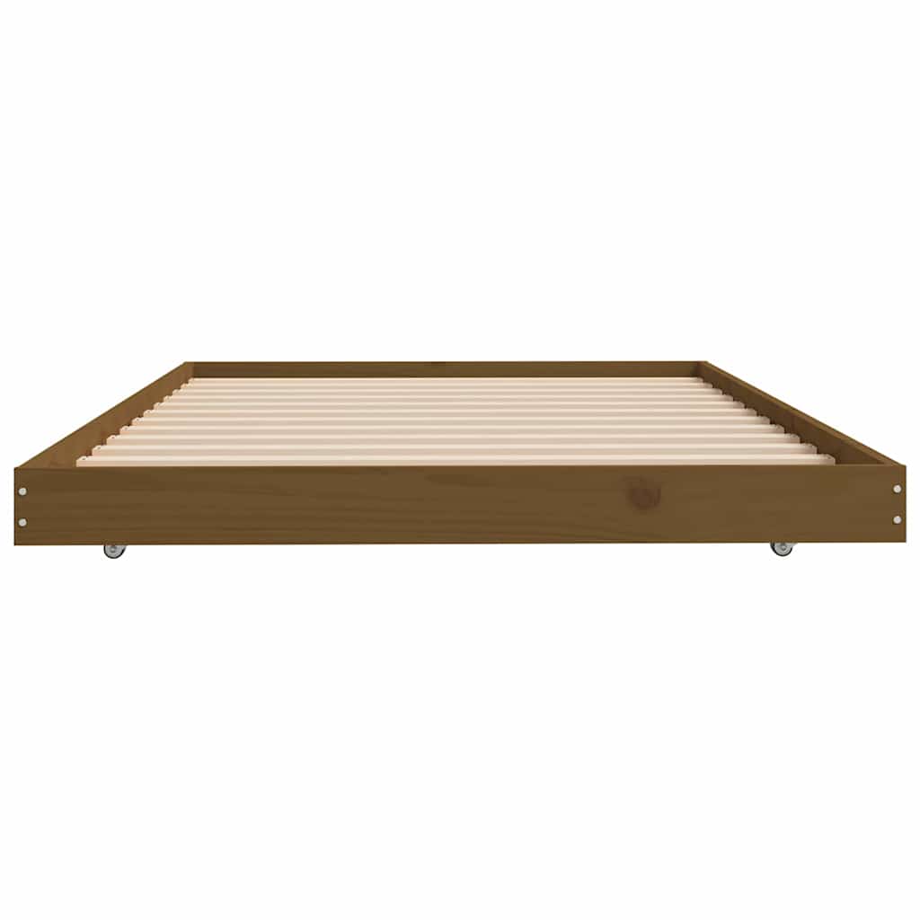 sengestel 80x200 cm massivt fyrretræ gyldenbrun