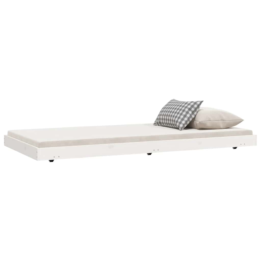 sengeramme uden madras 90x190 cm massivt fyrretræ hvid