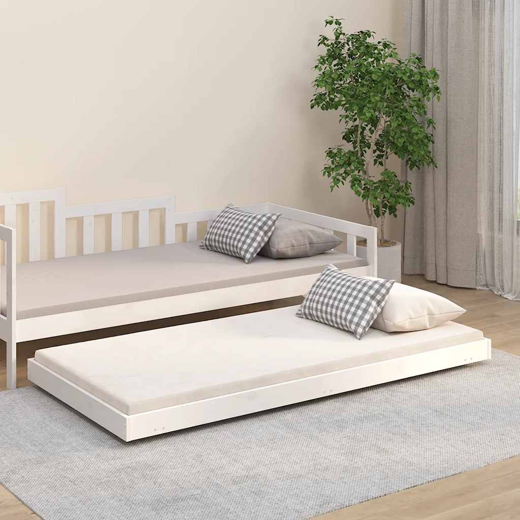 sengeramme uden madras 90x190 cm massivt fyrretræ hvid