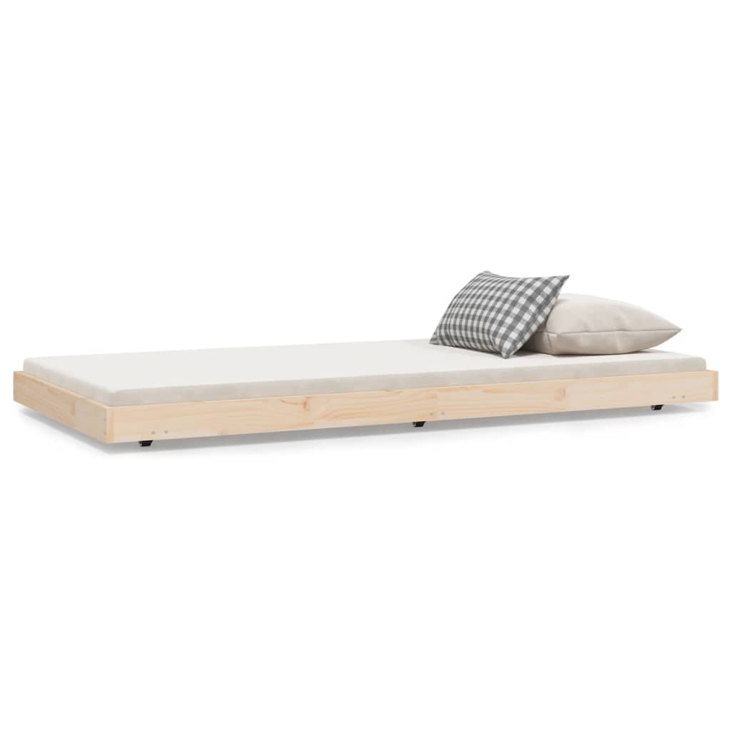 sengeramme uden madras 75x190 cm massivt fyrretræ