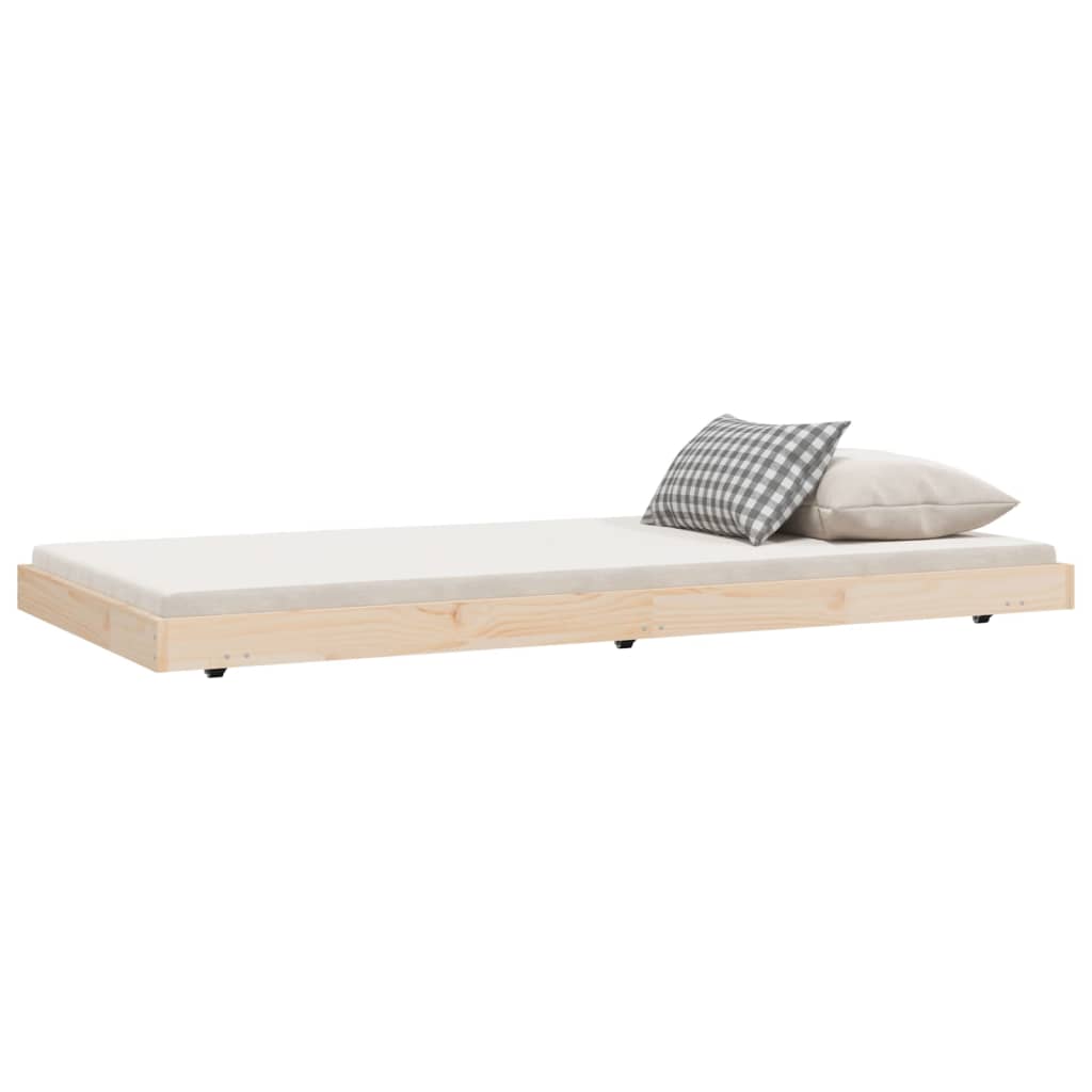 sengeramme uden madras 75x190 cm massivt fyrretræ