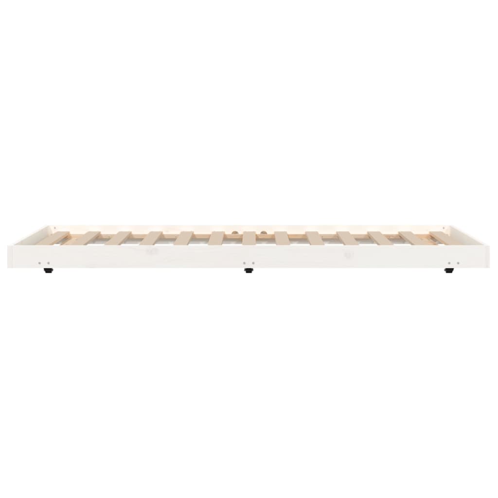 sengeramme uden madras 75x190 cm massivt fyrretræ hvid