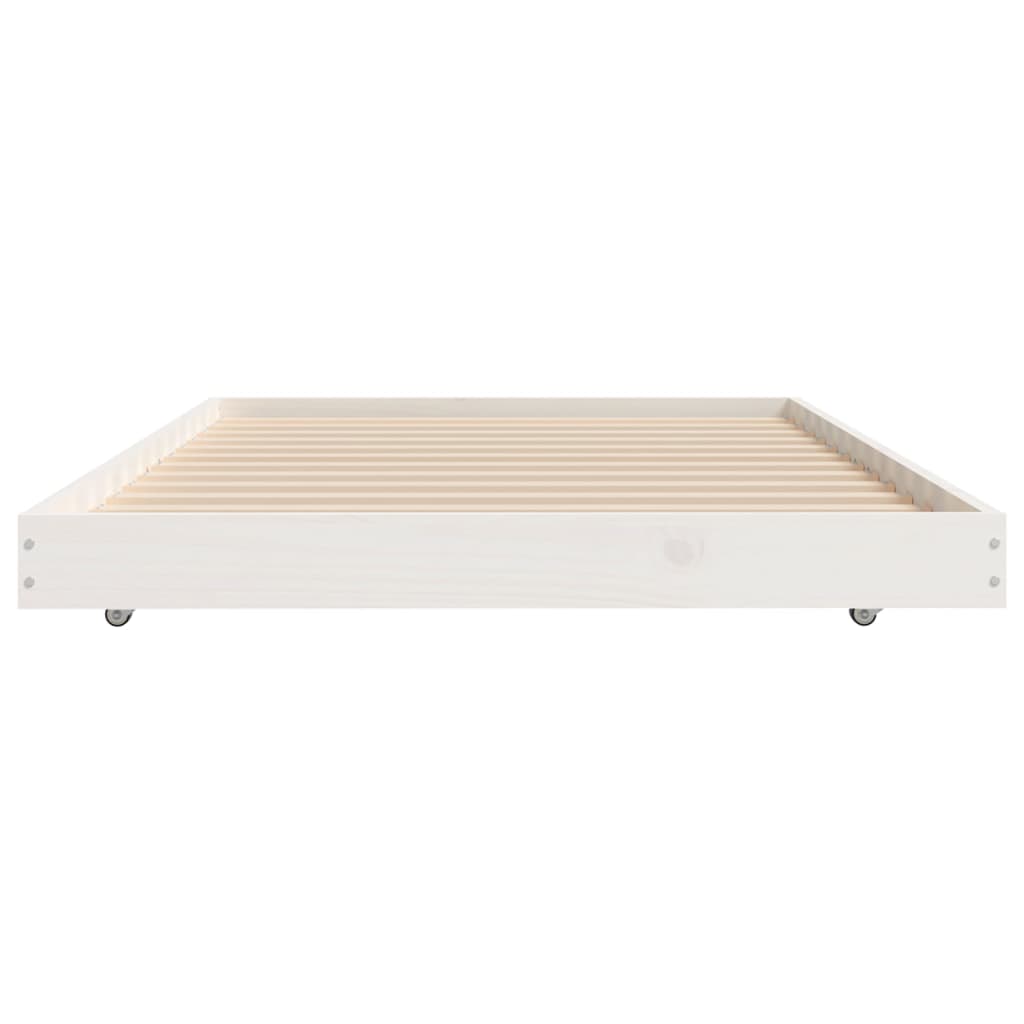 sengeramme uden madras 75x190 cm massivt fyrretræ hvid
