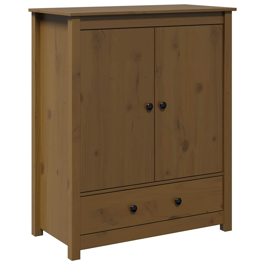 højskab 83x41,5x100 cm massivt fyrretræ gyldenbrun