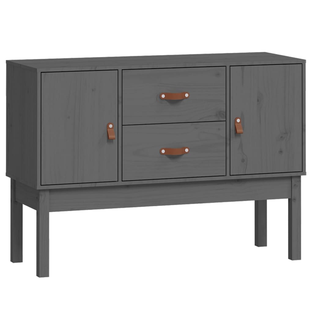 skænk 110x40x78 cm massivt fyrretræ grå