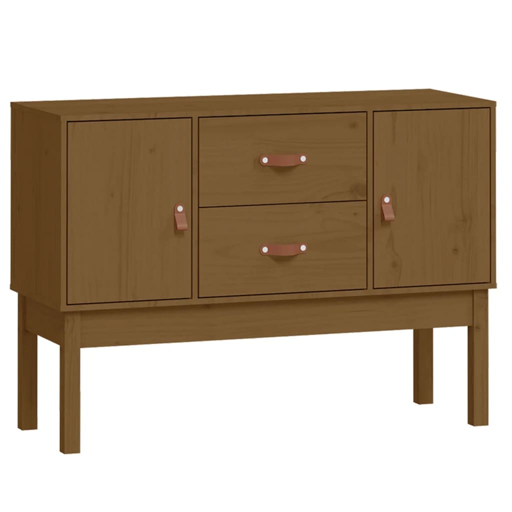 skænk 110x40x78 cm massivt fyrretræ gyldenbrun
