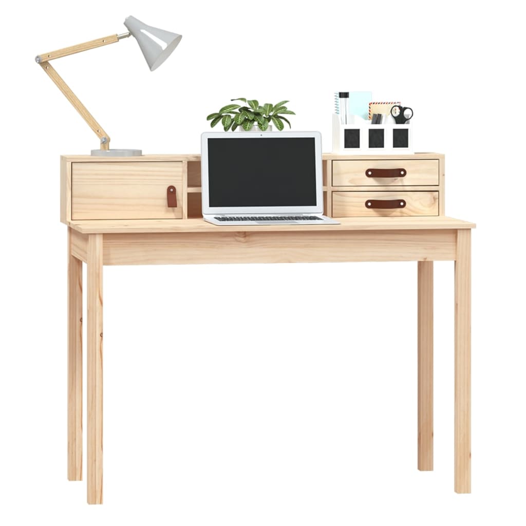 skrivebord 110x50x93 cm massivt træ fyrretræ