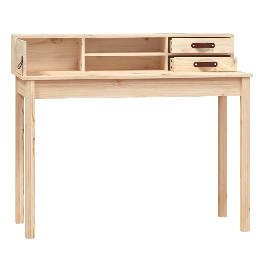 skrivebord 110x50x93 cm massivt træ fyrretræ