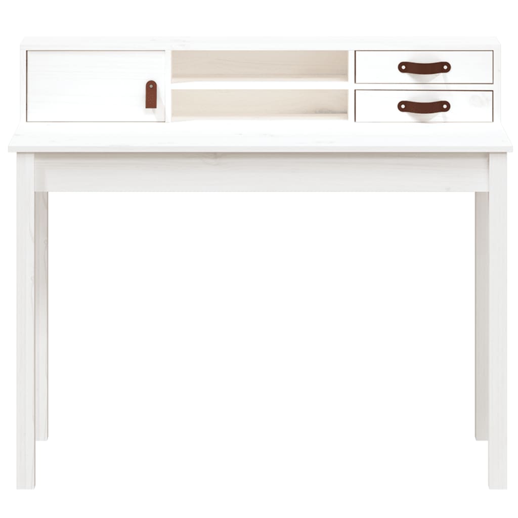 skrivebord 110x50x93 cm massivt fyrretræ hvid