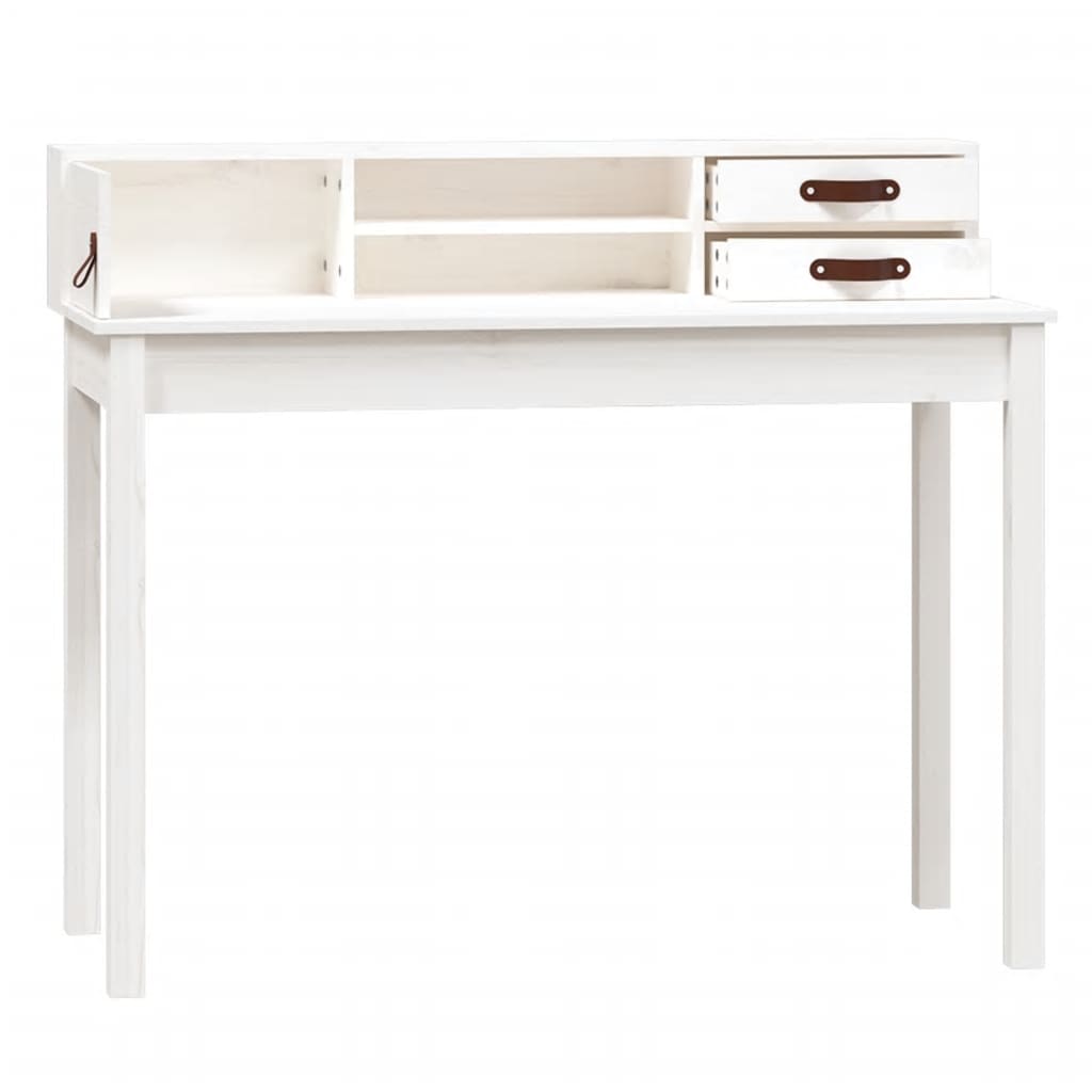 skrivebord 110x50x93 cm massivt fyrretræ hvid