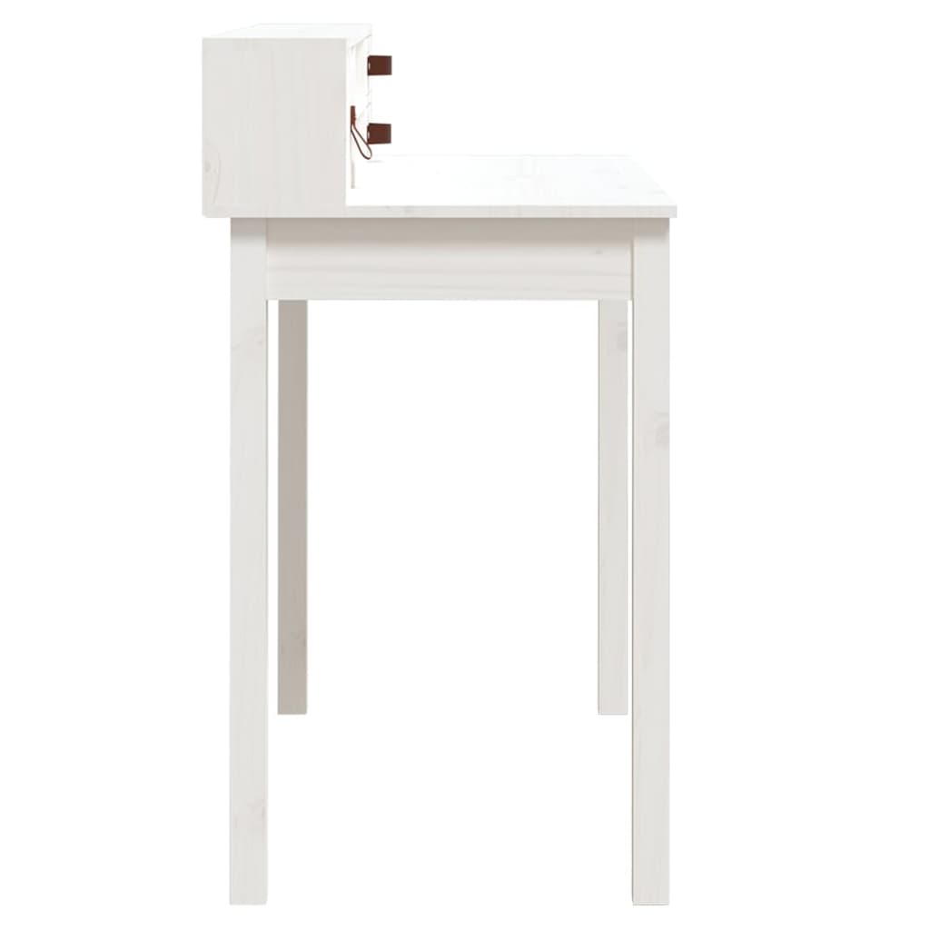 skrivebord 110x50x93 cm massivt fyrretræ hvid