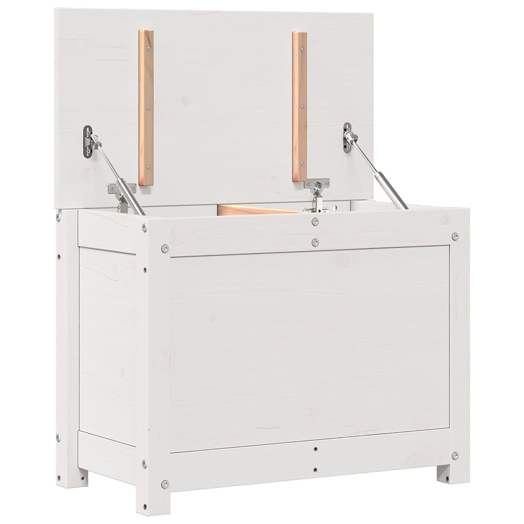 opbevaringskasse 60x32x45,5 cm massivt fyrretræ hvid