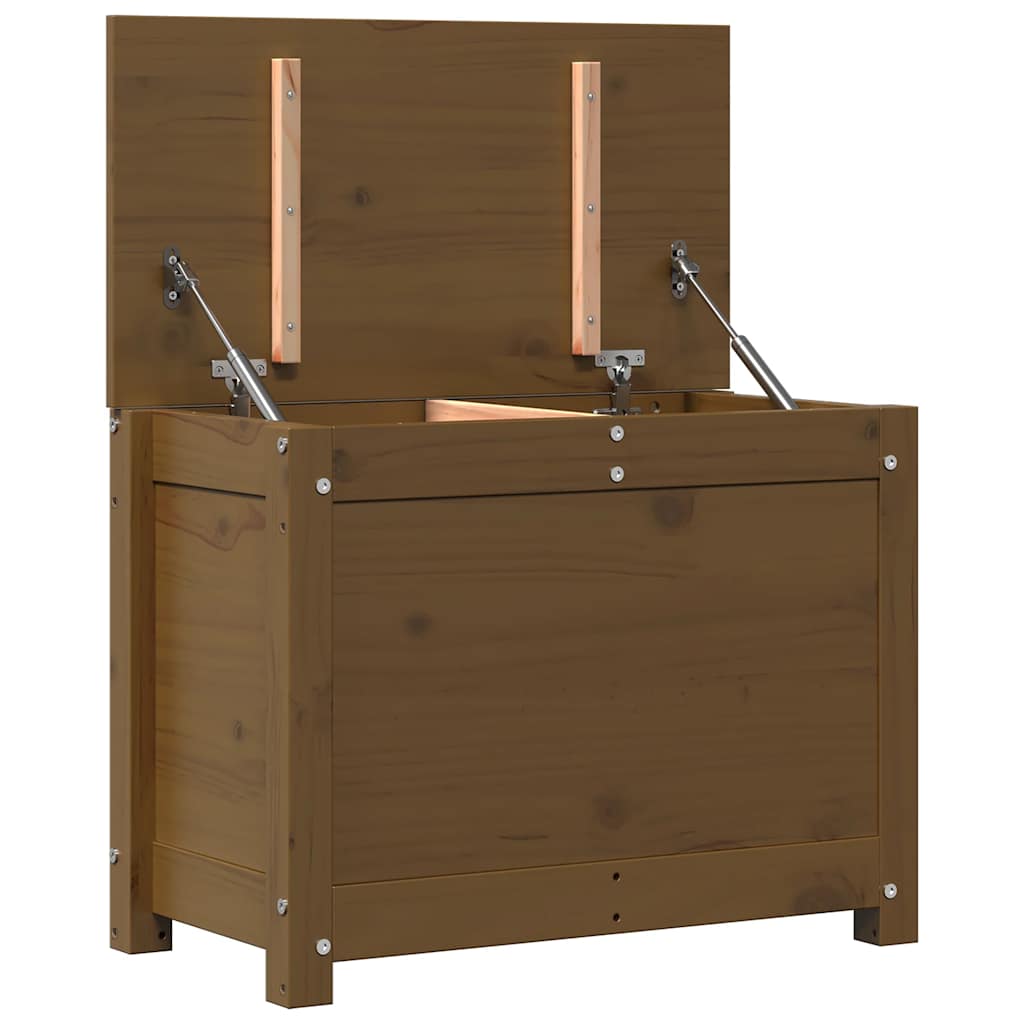 opbevaringskasse 60x32x45,5 cm massivt fyrretræ gyldenbrun