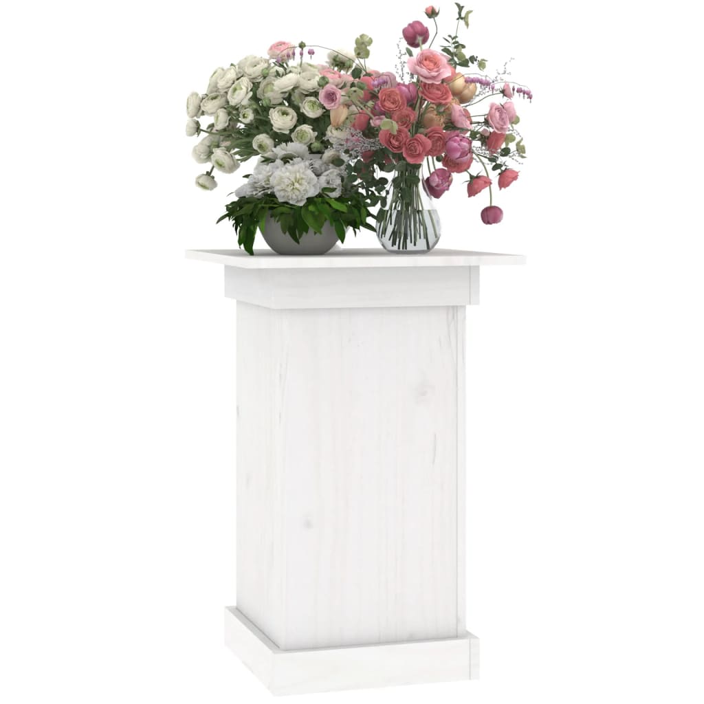 blomsterstander 40x40x60 cm massivt fyrretræ hvid