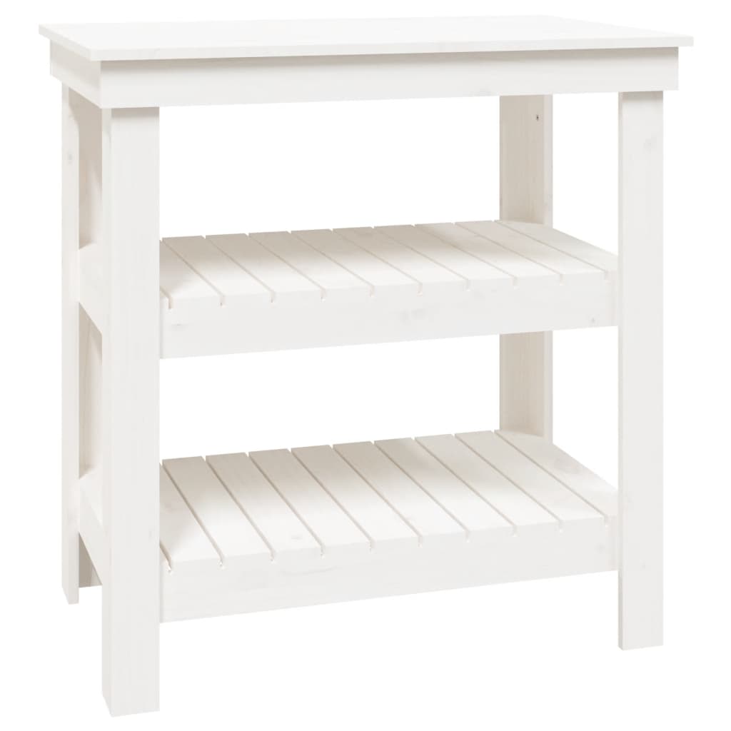 arbejdsbord 78,5x50x80 cm massivt fyrretræ hvid