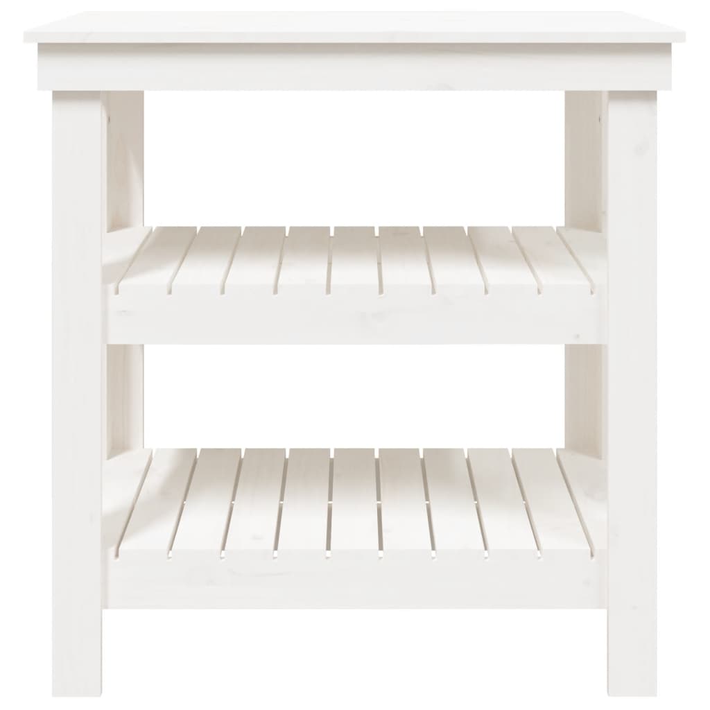 arbejdsbord 78,5x50x80 cm massivt fyrretræ hvid