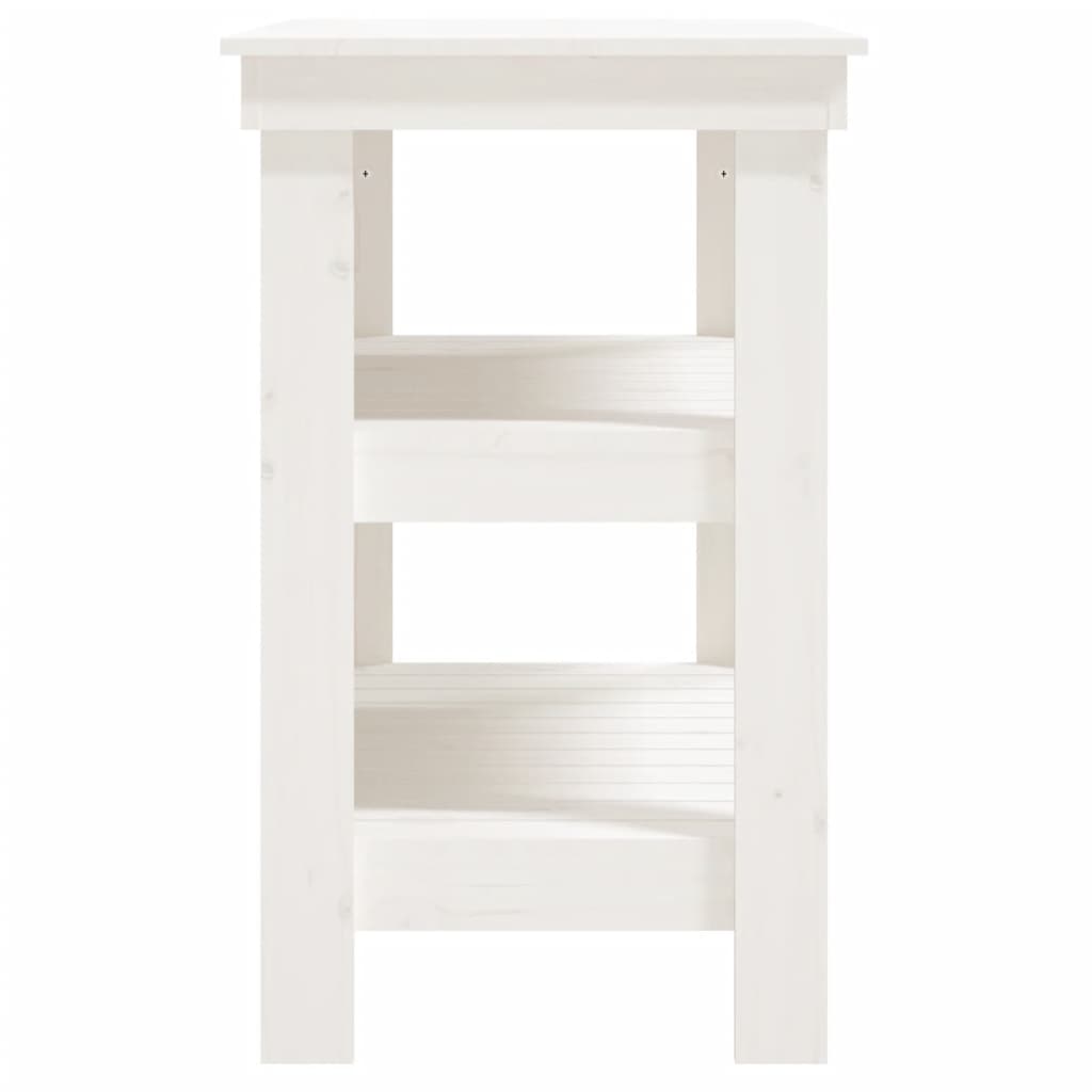 arbejdsbord 78,5x50x80 cm massivt fyrretræ hvid