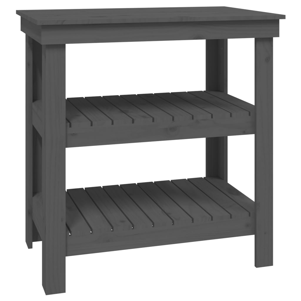arbejdsbord 78,5x50x80 cm massivt fyrretræ grå