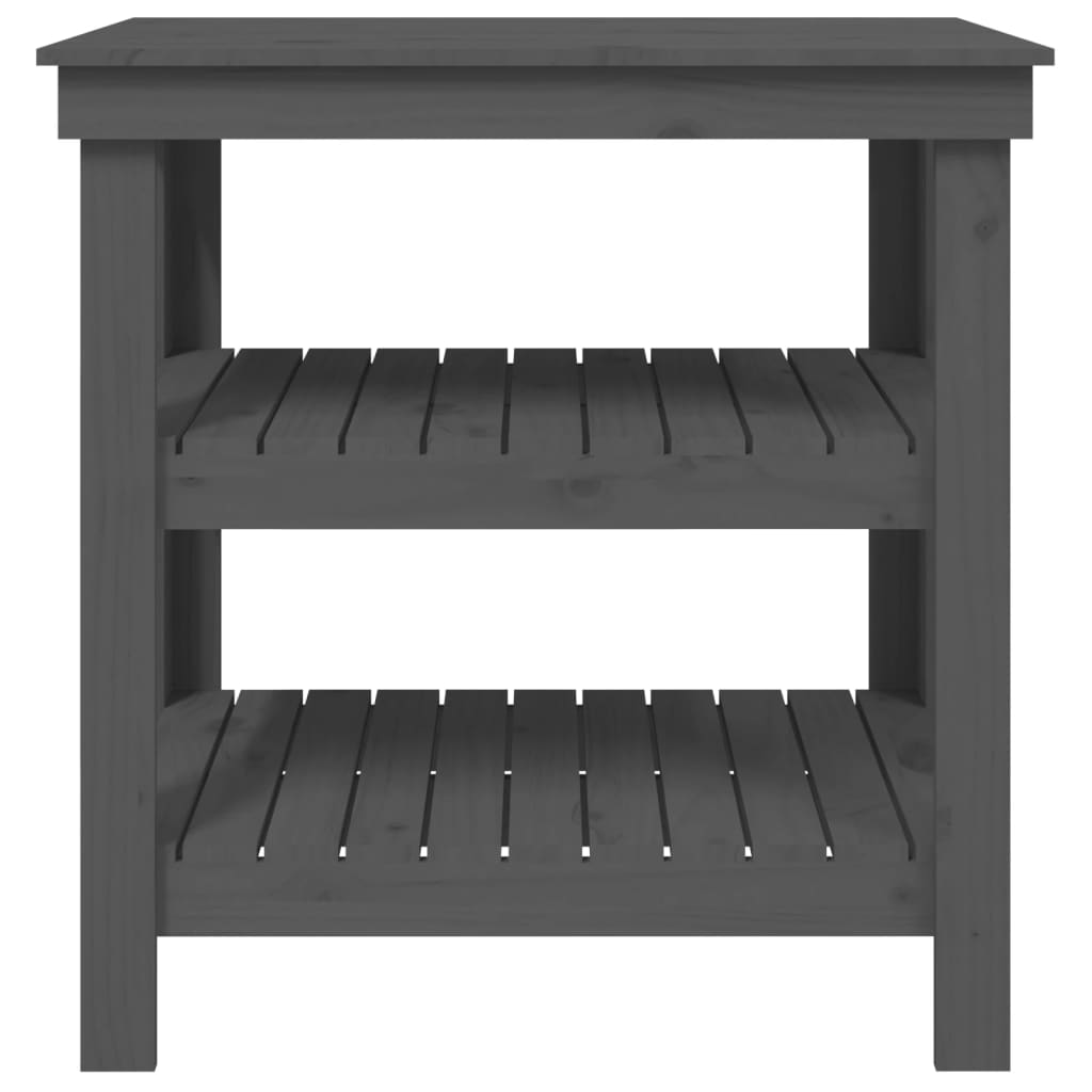 arbejdsbord 78,5x50x80 cm massivt fyrretræ grå