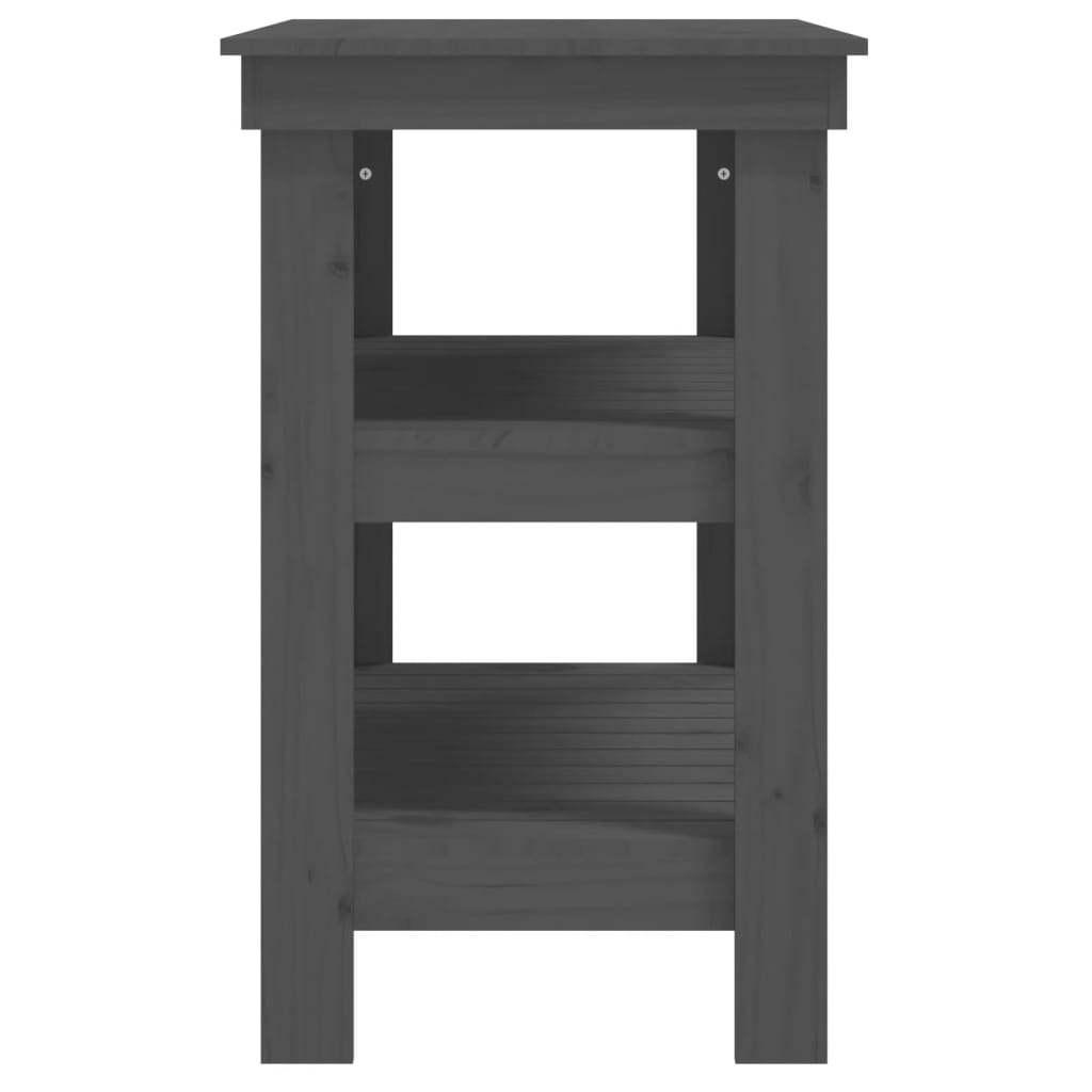 arbejdsbord 78,5x50x80 cm massivt fyrretræ grå