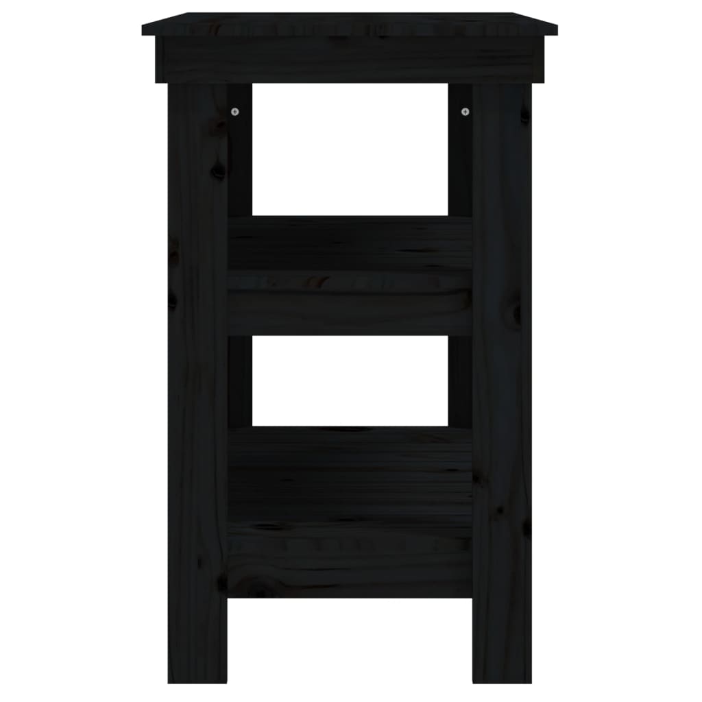 arbejdsbord 78,5x50x80 cm massivt fyrretræ sort