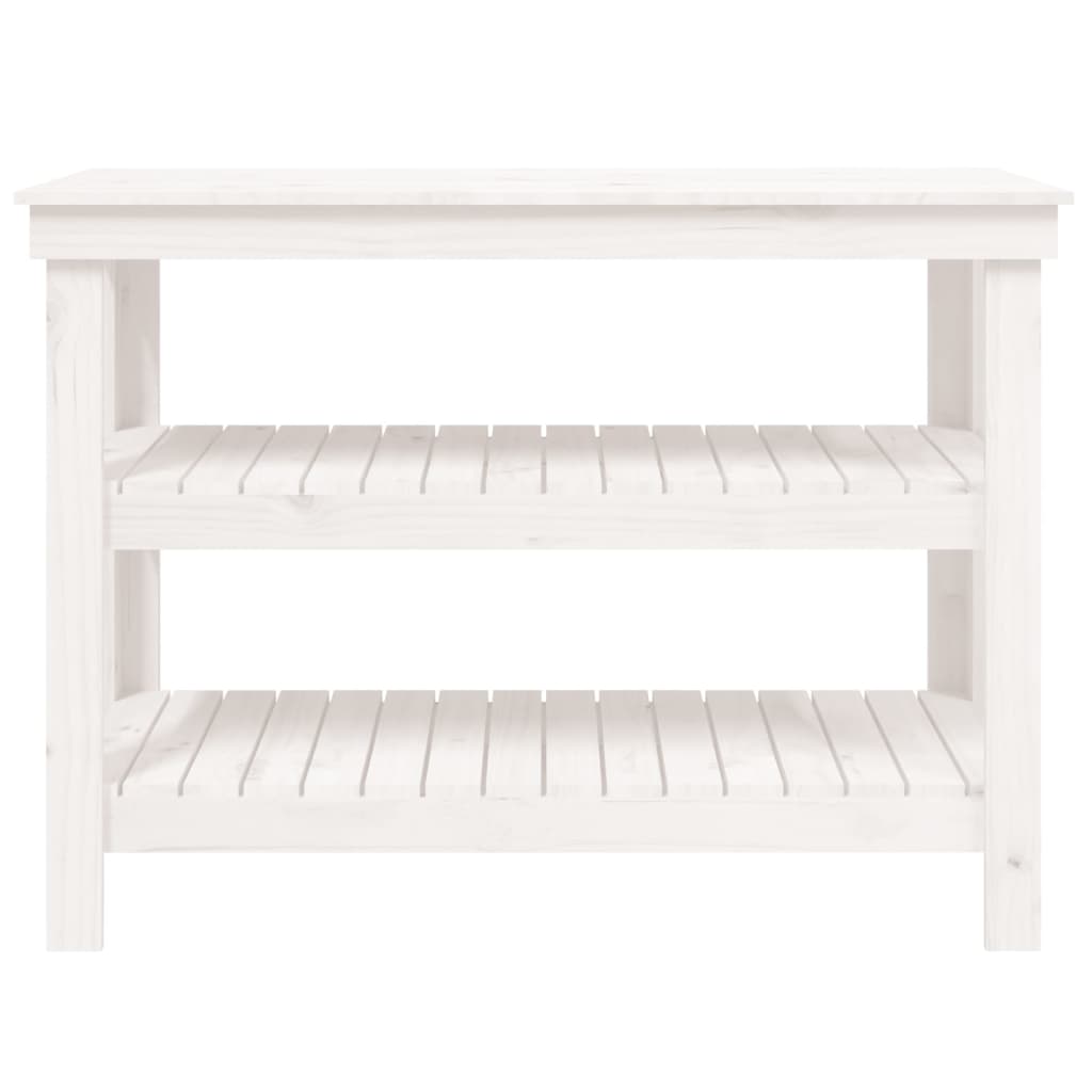 arbejdsbord 110,5x50x80 cm massivt fyrretræ hvid