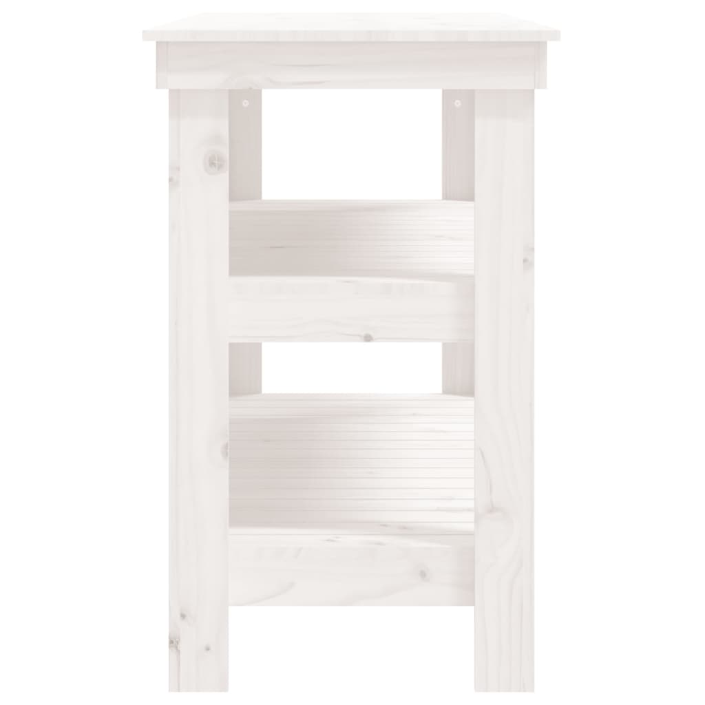 arbejdsbord 110,5x50x80 cm massivt fyrretræ hvid