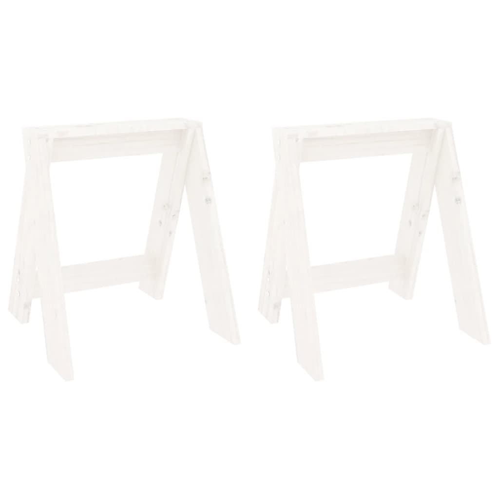taburetter 2 stk. 40x40x45 cm massivt fyrretræ hvid