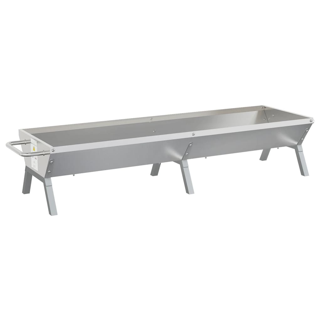 grillbakke 158x42x31 cm rustfrit stål sølvfarvet