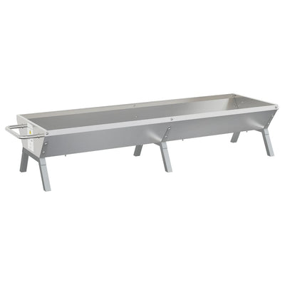 grillbakke 158x42x31 cm rustfrit stål sølvfarvet