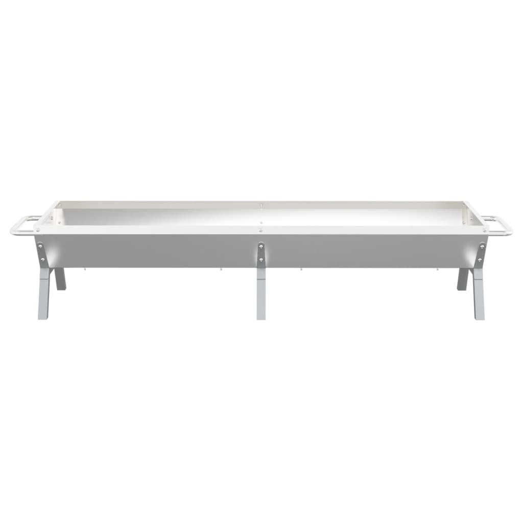 grillbakke 158x42x31 cm rustfrit stål sølvfarvet